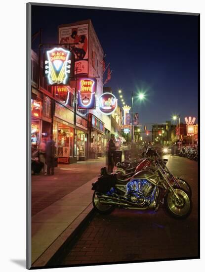 The Famous Beale Street at Night, Memphis, Tennessee, United States of America, North America-Gavin Hellier-Mounted Photographic Print