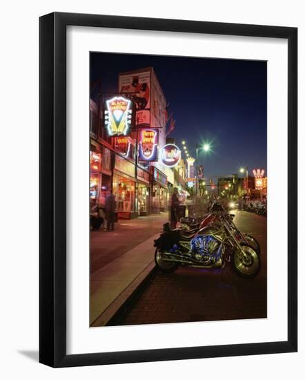 The Famous Beale Street at Night, Memphis, Tennessee, United States of America, North America-Gavin Hellier-Framed Photographic Print