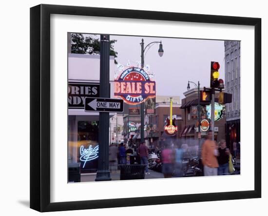 The Famous Beale Street at Night, Memphis, Tennessee, United States of America, North America-Gavin Hellier-Framed Photographic Print