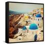 The Famous Blue and White City Oia,Santorini-scorpp-Framed Stretched Canvas