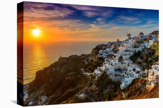 The Famous Blue and White City Oia,Santorini-scorpp-Stretched Canvas