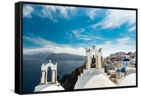 The Famous Blue and White City Oia,Santorini-scorpp-Framed Stretched Canvas