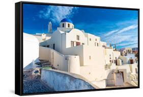 The Famous Blue and White City Oia,Santorini-scorpp-Framed Stretched Canvas