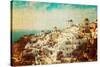 The Famous Blue and White City Oia,Santorini-scorpp-Stretched Canvas