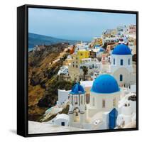 The Famous Blue and White City Oia,Santorini-scorpp-Framed Stretched Canvas