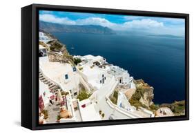 The Famous Blue and White City Oia,Santorini-scorpp-Framed Stretched Canvas