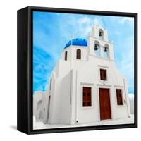 The Famous Blue and White City Oia,Santorini-scorpp-Framed Stretched Canvas