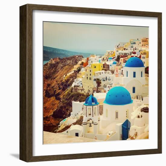 The Famous Blue and White City Oia,Santorini-scorpp-Framed Photographic Print