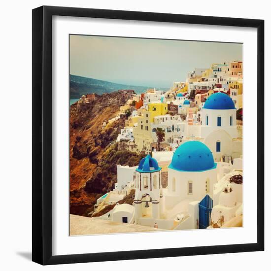 The Famous Blue and White City Oia,Santorini-scorpp-Framed Photographic Print