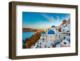 The Famous Blue and White City Oia,Santorini-scorpp-Framed Photographic Print