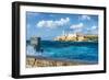 The Famous Castle of El Morro in Havana with a Stormy Weather and Big Waves in the Ocean-Kamira-Framed Photographic Print