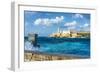 The Famous Castle of El Morro in Havana with a Stormy Weather and Big Waves in the Ocean-Kamira-Framed Photographic Print