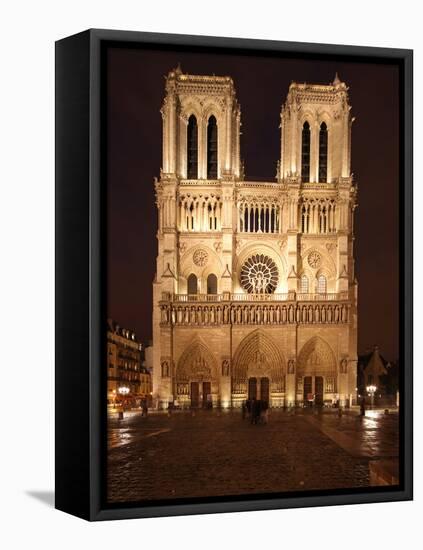 The Famous Cathedral of Notre Dame in Paris after the Rain, France-David Bank-Framed Stretched Canvas