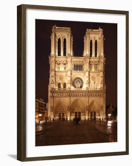 The Famous Cathedral of Notre Dame in Paris after the Rain, France-David Bank-Framed Photographic Print