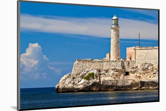 The Famous Fortress and Lighthouse of El Morro in the Entrance of Havana Bay, Cuba-Kamira-Mounted Photographic Print
