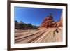 The Famous Jumping Tree Jerky Tree. Picturesque Striped Hills from Sandstone and Low Pines-kavram-Framed Photographic Print