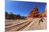 The Famous Jumping Tree Jerky Tree. Picturesque Striped Hills from Sandstone and Low Pines-kavram-Mounted Photographic Print