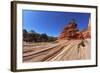 The Famous Jumping Tree Jerky Tree. Picturesque Striped Hills from Sandstone and Low Pines-kavram-Framed Photographic Print