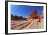 The Famous Jumping Tree Jerky Tree. Picturesque Striped Hills from Sandstone and Low Pines-kavram-Framed Photographic Print