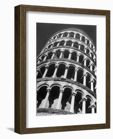 The Famous Leaning Tower, Spared by Shelling in Wwii, Still Standing, Pisa, Italy 1945-Margaret Bourke-White-Framed Photographic Print