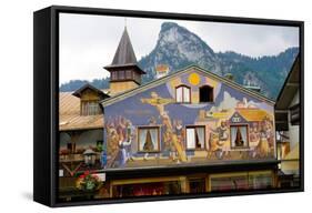 The Famous Painted Houses of Oberammergau, Bavaria, Germany, Europe-Robert Harding-Framed Stretched Canvas