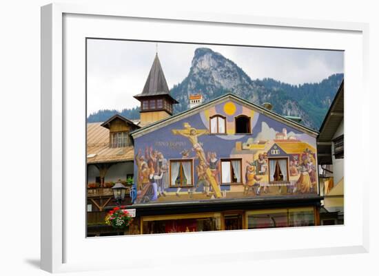 The Famous Painted Houses of Oberammergau, Bavaria, Germany, Europe-Robert Harding-Framed Photographic Print