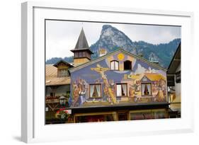 The Famous Painted Houses of Oberammergau, Bavaria, Germany, Europe-Robert Harding-Framed Photographic Print