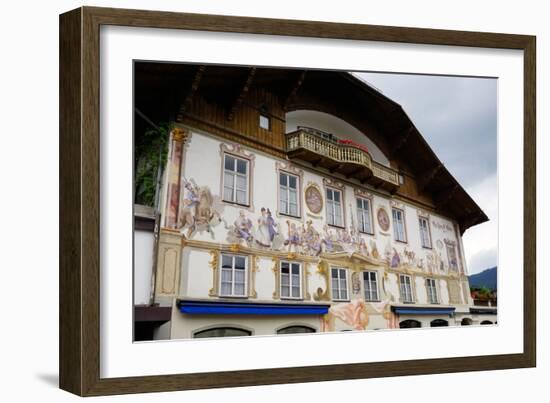 The Famous Painted Houses of Oberammergau, Bavaria, Germany, Europe-Robert Harding-Framed Photographic Print