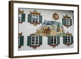 The Famous Painted Houses of Oberammergau, Bavaria, Germany, Europe-Robert Harding-Framed Photographic Print