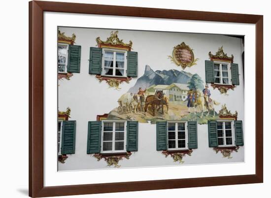 The Famous Painted Houses of Oberammergau, Bavaria, Germany, Europe-Robert Harding-Framed Photographic Print