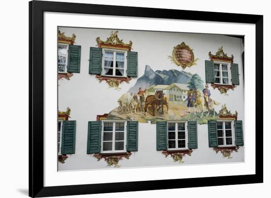 The Famous Painted Houses of Oberammergau, Bavaria, Germany, Europe-Robert Harding-Framed Photographic Print