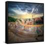 The Famous Park Guell in Barcelona, Spain-Hanna Slavinska-Framed Stretched Canvas