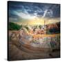 The Famous Park Guell in Barcelona, Spain-Hanna Slavinska-Stretched Canvas