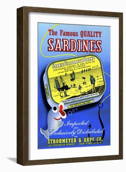 The Famous Quality Sardines-Curt Teich & Company-Framed Art Print
