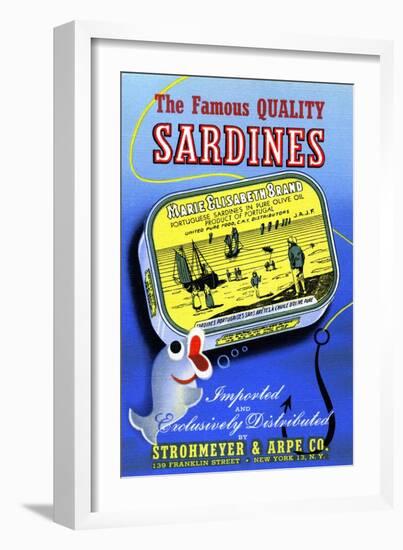 The Famous Quality Sardines-Curt Teich & Company-Framed Art Print