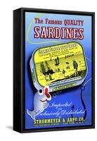 The Famous Quality Sardines-Curt Teich & Company-Framed Stretched Canvas