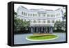 The Famous Raffles Hotel, a Singapore Landmark, Singapore, Southeast Asia, Asia-Fraser Hall-Framed Stretched Canvas