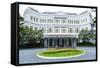 The Famous Raffles Hotel, a Singapore Landmark, Singapore, Southeast Asia, Asia-Fraser Hall-Framed Stretched Canvas