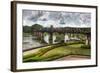 The Famous River Kwai Bridge in Kanchanaburi under a Cloudy Sky in Rainy Season, Thailand-smithore-Framed Photographic Print