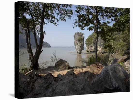 The Famous Rock from the Bond Movie, View from Ko Tapu, James Bond Island, Phang Nga, Thailand-Joern Simensen-Stretched Canvas