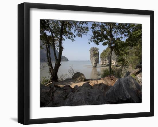 The Famous Rock from the Bond Movie, View from Ko Tapu, James Bond Island, Phang Nga, Thailand-Joern Simensen-Framed Photographic Print