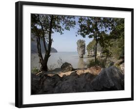 The Famous Rock from the Bond Movie, View from Ko Tapu, James Bond Island, Phang Nga, Thailand-Joern Simensen-Framed Photographic Print