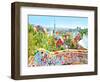 The Famous Summer Park Guell Over Bright Blue Sky In Barcelona, Spain-Vladitto-Framed Art Print