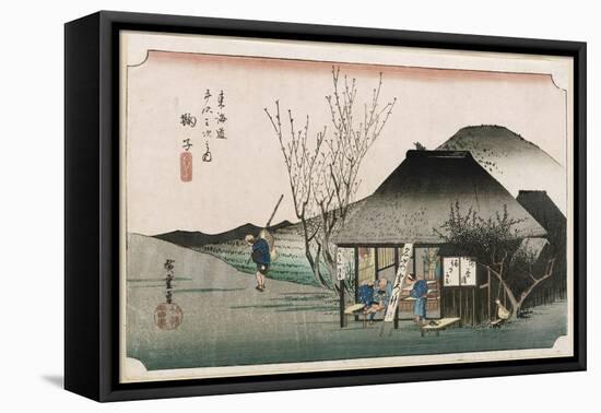 The Famous Teahouse at Mariko', from the Series 'The Fifty-Three Stations of the Tokaido', C.1834-Utagawa Hiroshige-Framed Stretched Canvas