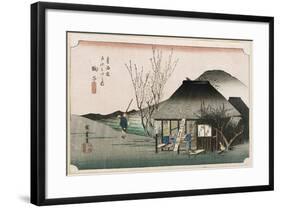 The Famous Teahouse at Mariko', from the Series 'The Fifty-Three Stations of the Tokaido', C.1834-Utagawa Hiroshige-Framed Giclee Print