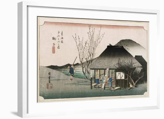 The Famous Teahouse at Mariko', from the Series 'The Fifty-Three Stations of the Tokaido', C.1834-Utagawa Hiroshige-Framed Giclee Print
