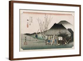 The Famous Teahouse at Mariko', from the Series 'The Fifty-Three Stations of the Tokaido', C.1834-Utagawa Hiroshige-Framed Giclee Print