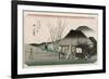 The Famous Teahouse at Mariko', from the Series 'The Fifty-Three Stations of the Tokaido', C.1834-Utagawa Hiroshige-Framed Giclee Print