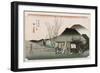 The Famous Teahouse at Mariko', from the Series 'The Fifty-Three Stations of the Tokaido', C.1834-Utagawa Hiroshige-Framed Giclee Print