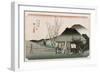 The Famous Teahouse at Mariko', from the Series 'The Fifty-Three Stations of the Tokaido', C.1834-Utagawa Hiroshige-Framed Giclee Print